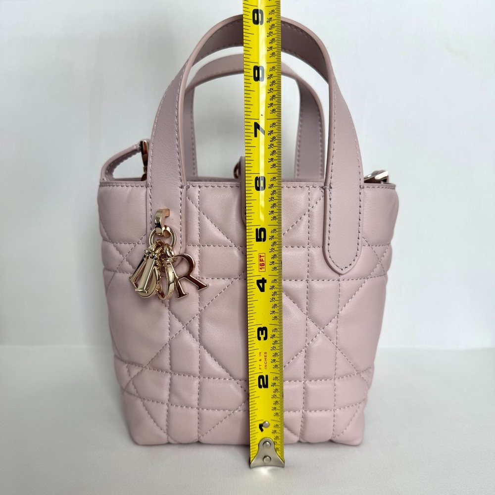 Dior Powder Pink Vertical Toujours Macrocannage Mini Tote Bag Designer - Picture 10 of 13